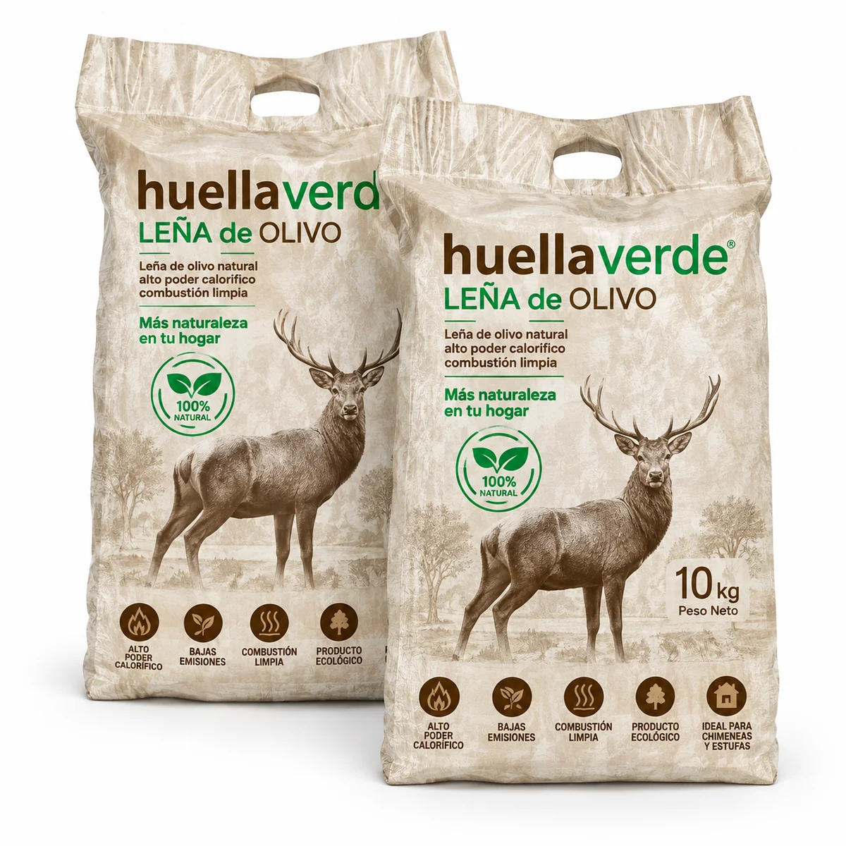 Leña de olivo premium – Lote de 50 sacos de 10 kg