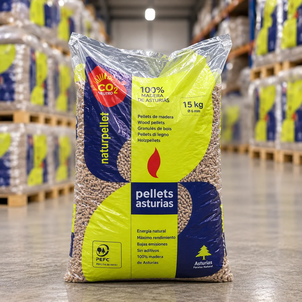 Pellets Asturias – Palé de 72 sacos de 15 kg