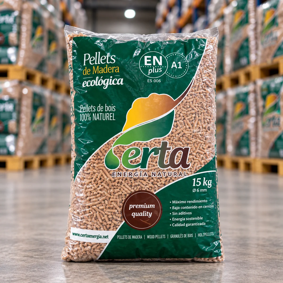 Pellets de madera – Palé de 70 sacos