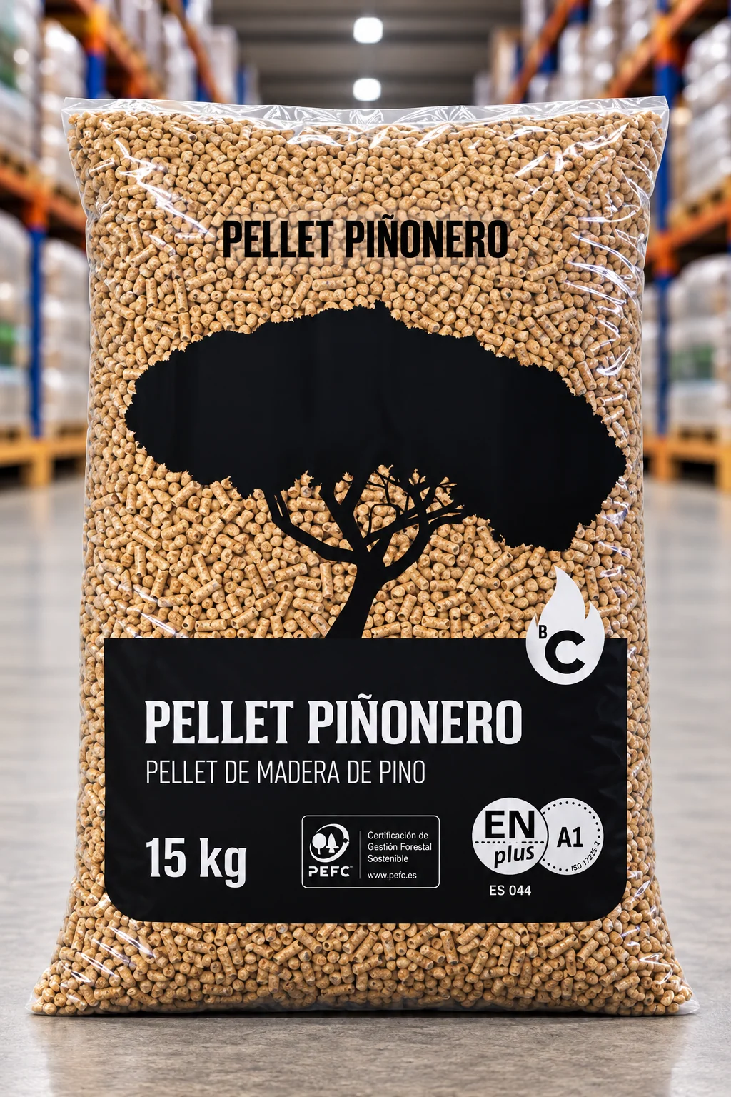Pellets de pino premium – Palé de 42 sacos de 15 kg