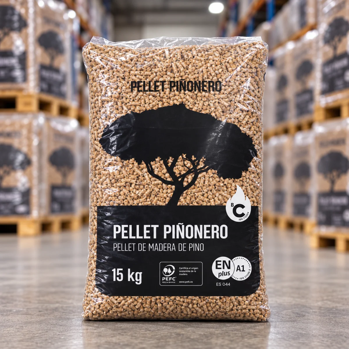 Pellet Premium Piñonero – Palé de 42 sacos de 15 kg